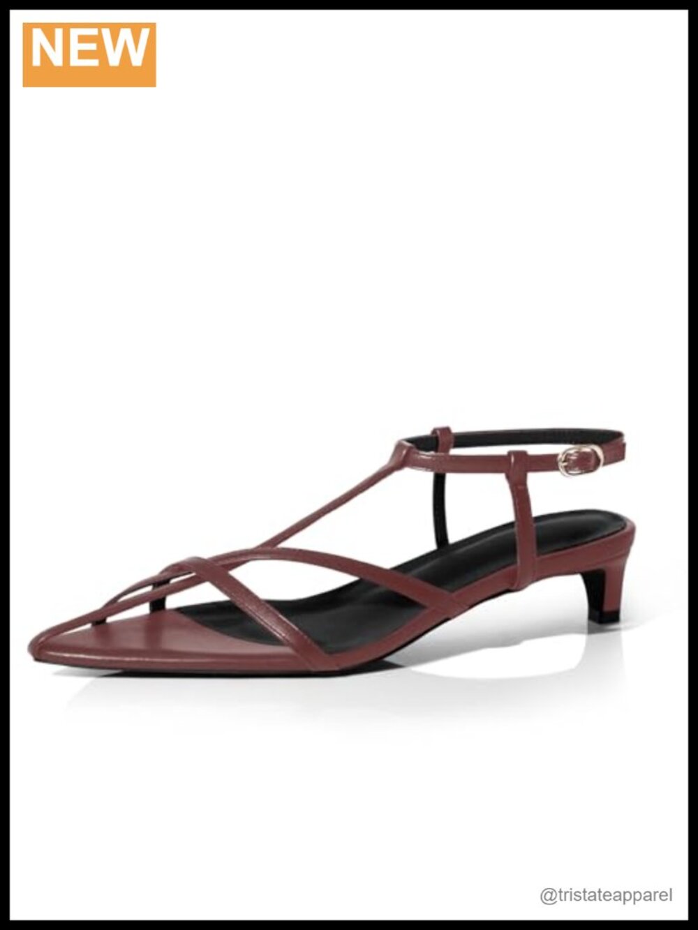 Women's Kitten Heel Ankle Strap Open Toe Sandals